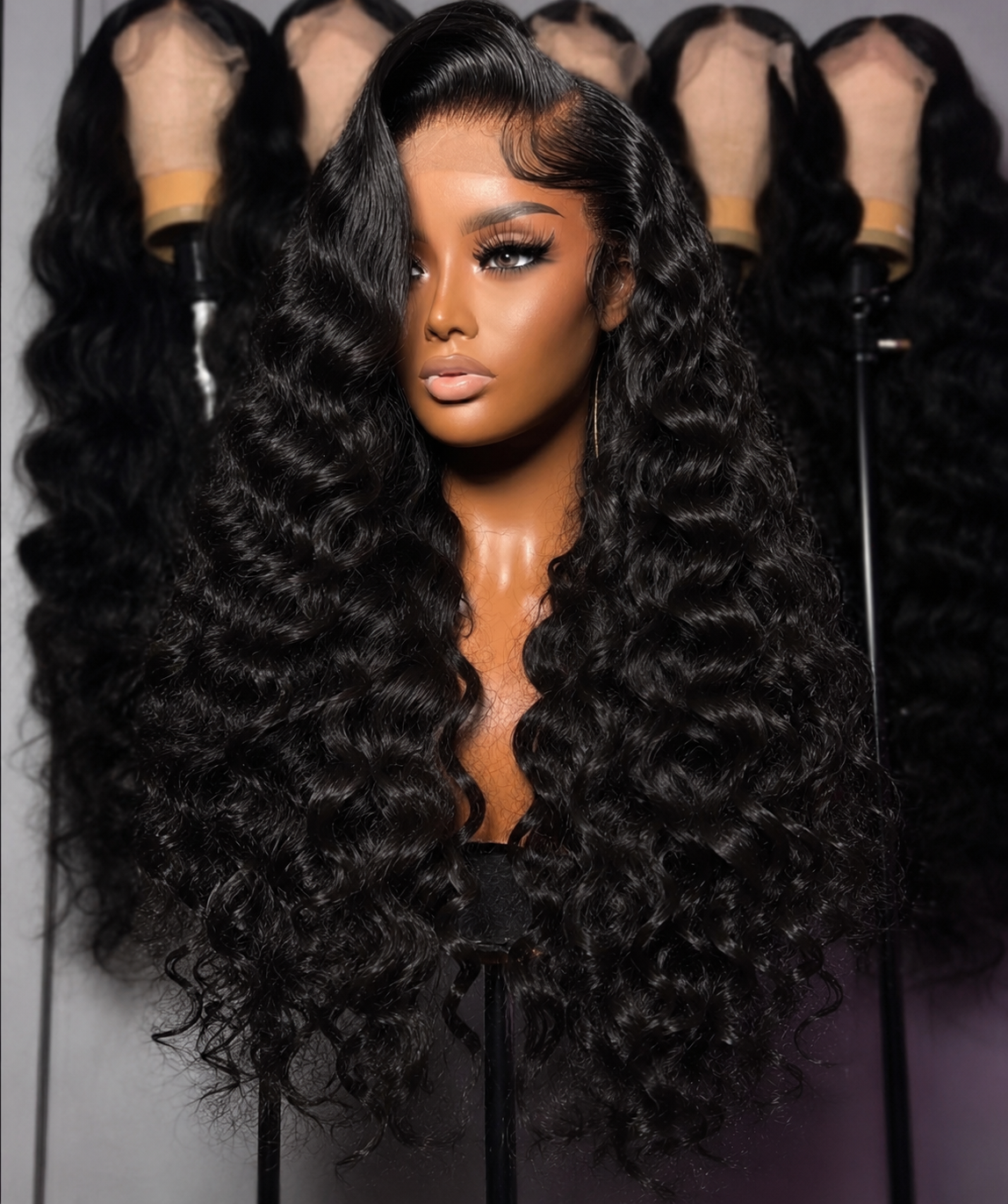 SIGNATURE BLACK VIRGIN LACE FRONTAL WIGS 13X4, 13X6 (loose wave)