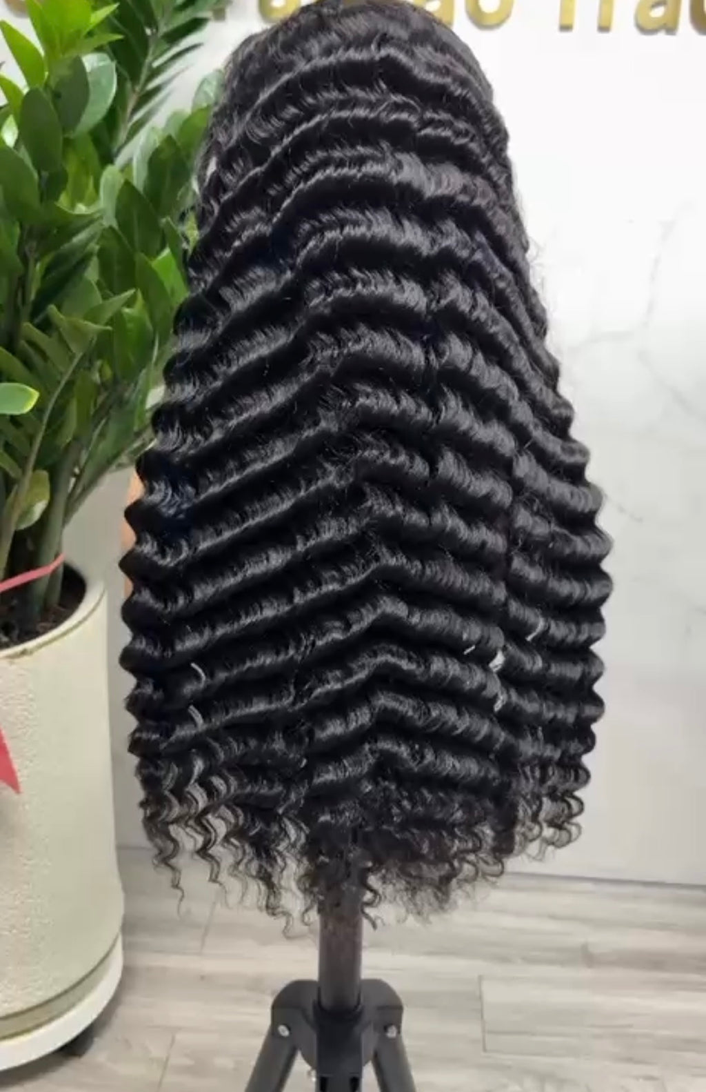 SIGNATURE BLACK VIRGIN LACE FRONTAL WIGS 13X4, 13X6 (deep wave)