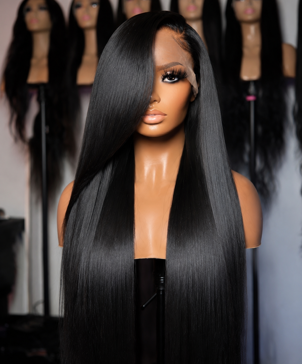 SIGNATURE BLACK VIRGIN LACE FRONTAL WIGS 13X4, 13X6 (straight)